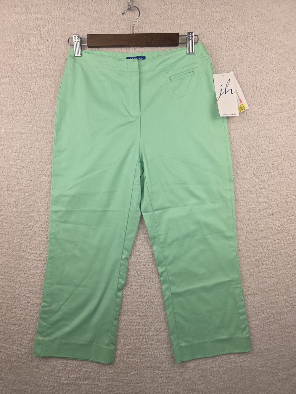 J.H. Collectibles Petite Green Stretch Crop Pants Size 4 NWT